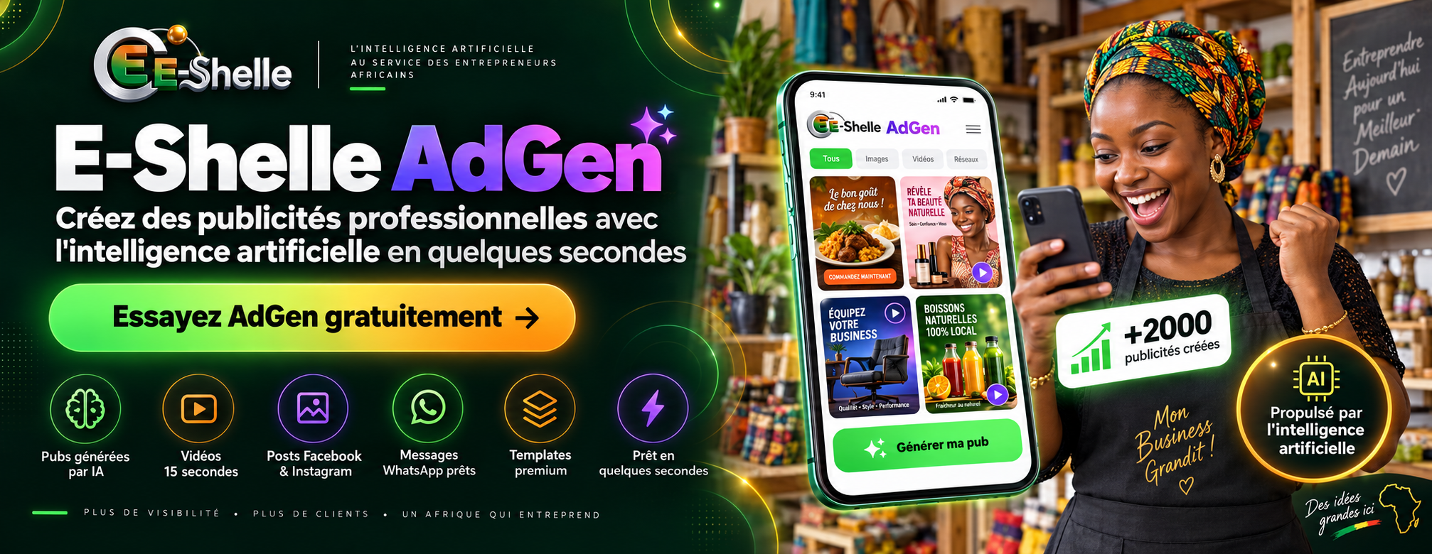 publicité e-shelle reseaux et video